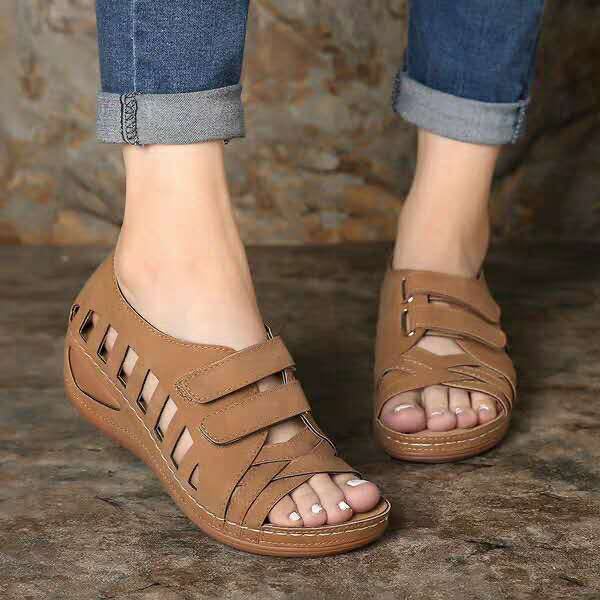Retro Damen Sandalen Loch