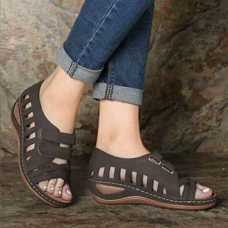 Retro Damen Sandalen Loch
