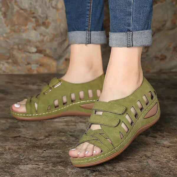 Retro Damen Sandalen Loch