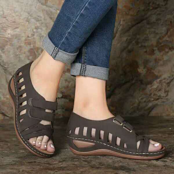 Retro Damen Sandalen Loch