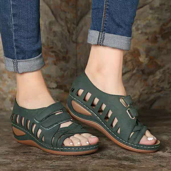 Retro Damen Sandalen Loch