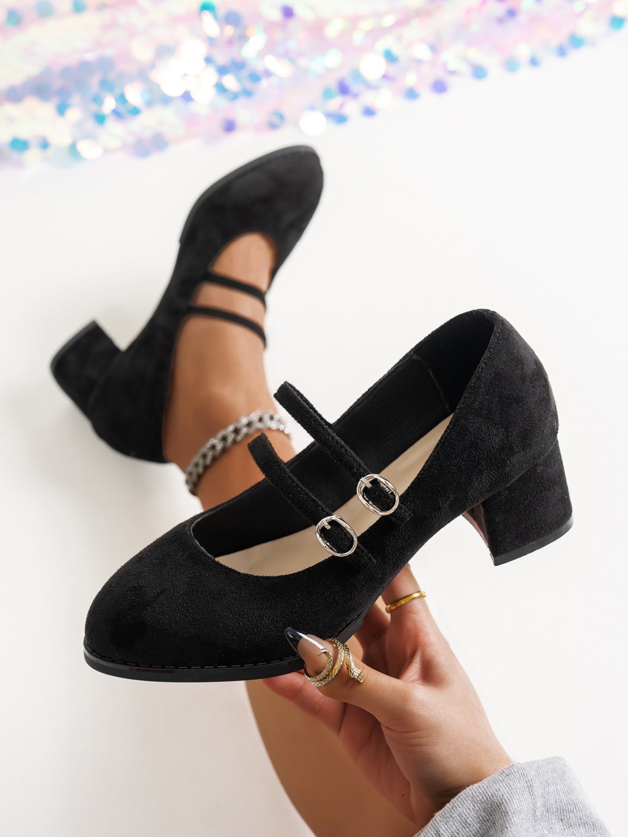 Übergröße Retro Spitz Niedrigschaft Schuhe