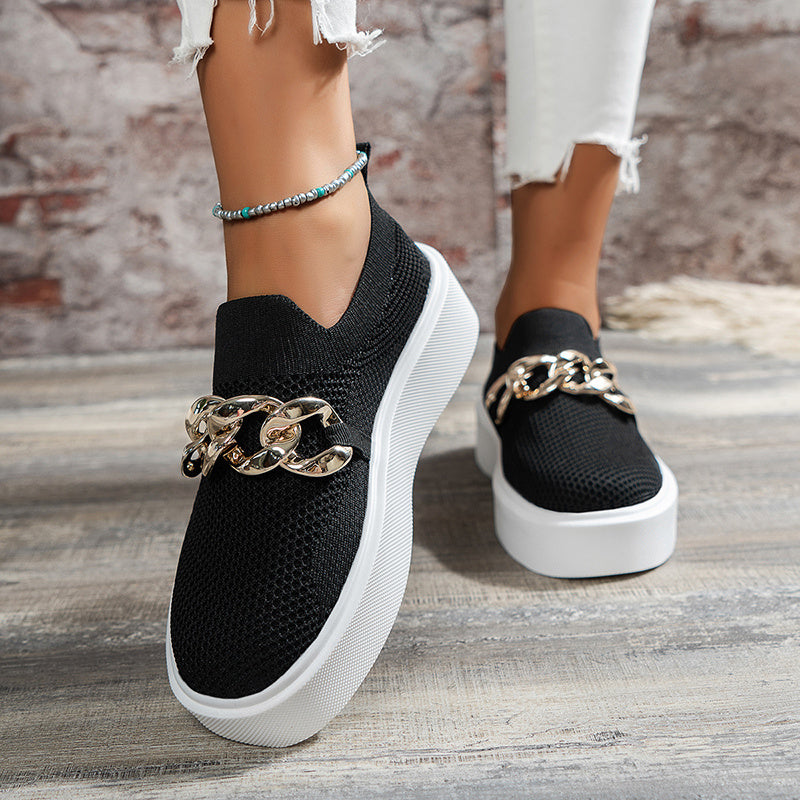 Ketten-Ballerinas Damen Atmungsaktive Mesh-Schuhe