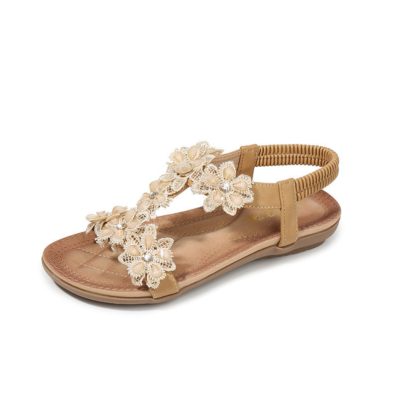 Sandalen für Damen in großen Größen mit Blumenmuster