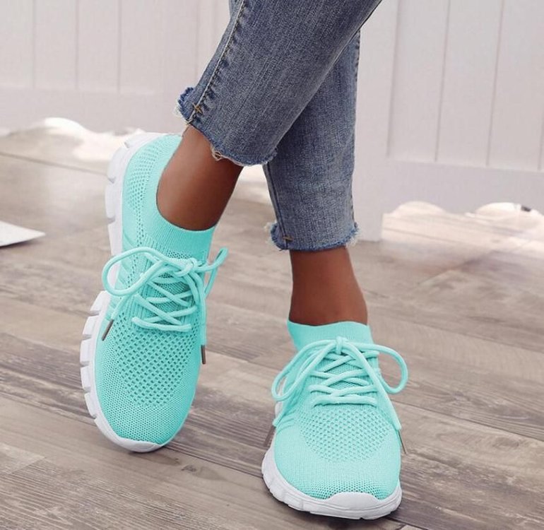 Damen-Sneaker, atmungsaktiv, Plateau