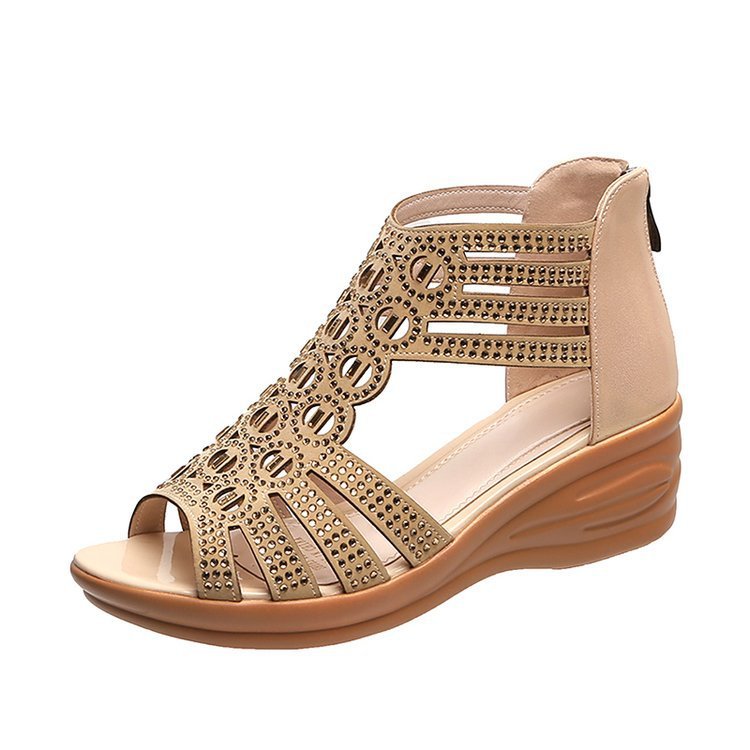 Keilsandalen mit Fischmaul-Design