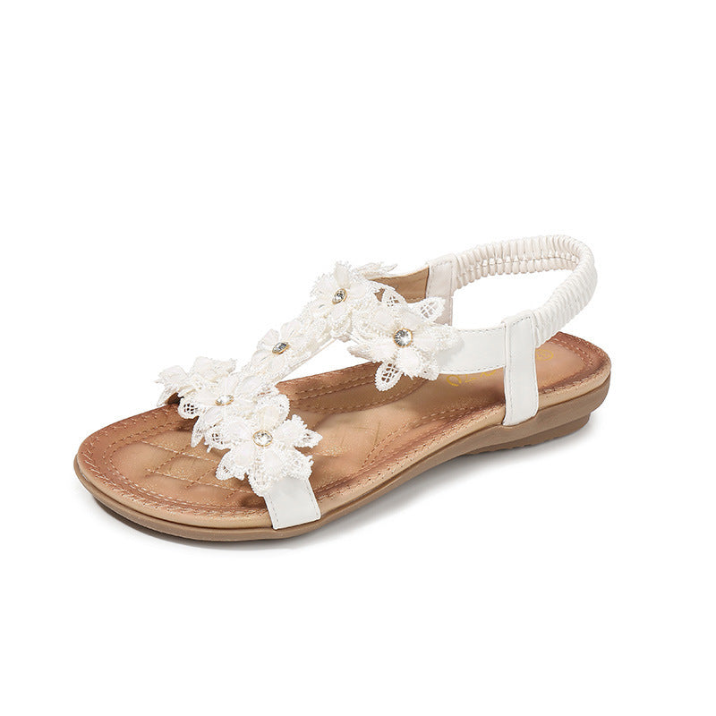 Sandalen für Damen in großen Größen mit Blumenmuster