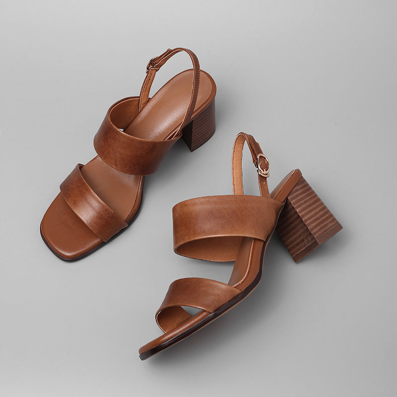 Lammfell Holzabsatz Sandalen