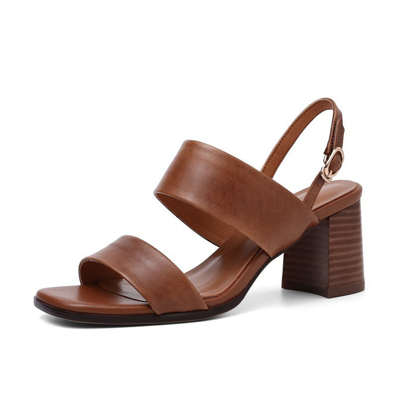 Lammfell Holzabsatz Sandalen