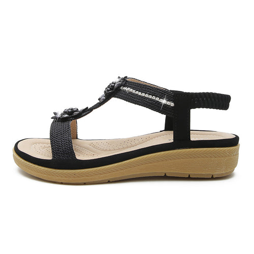 Boho-Strass-Blumensandalen