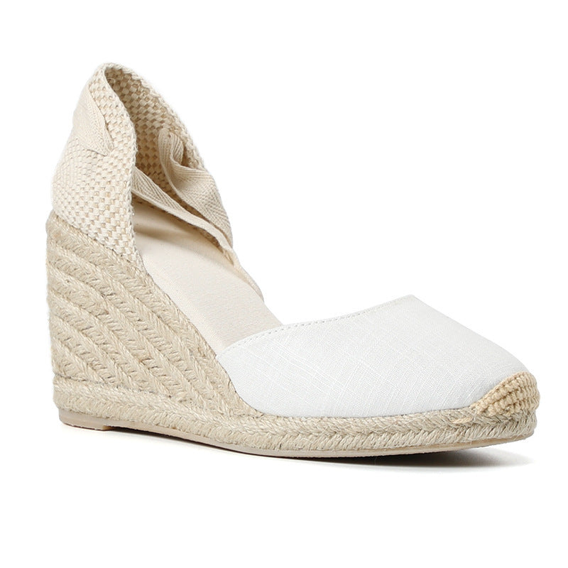 Damen Schnür-Keilabsatzsandalen