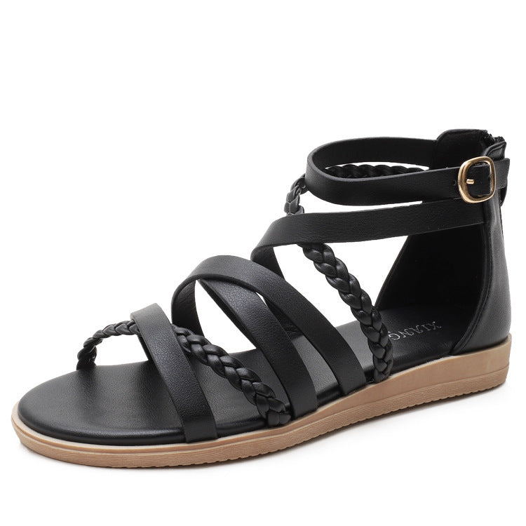 Sommer geflochtene römische Sandalen für Damen