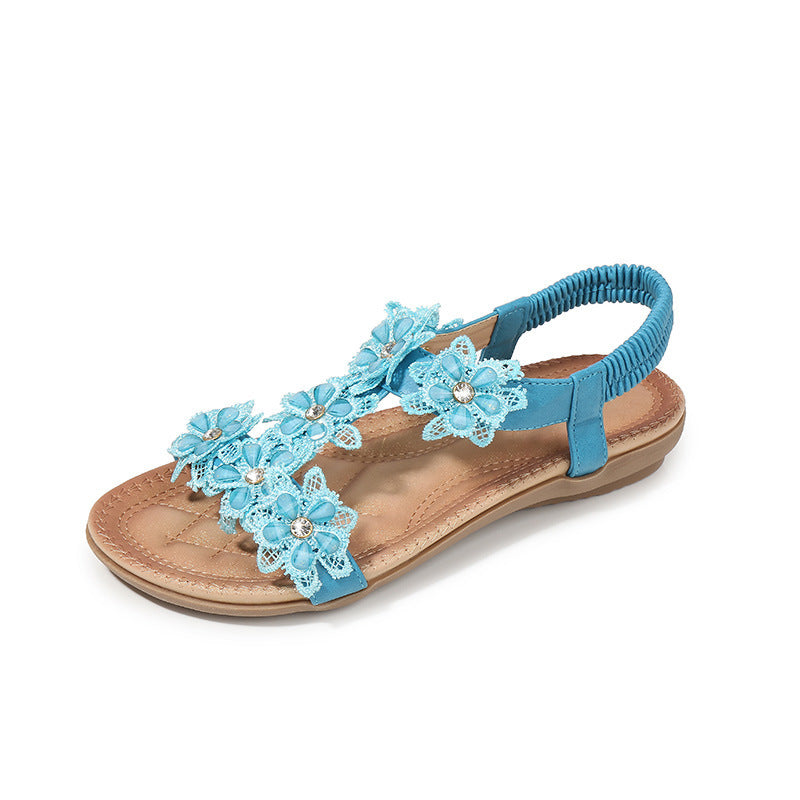 Sandalen für Damen in großen Größen mit Blumenmuster
