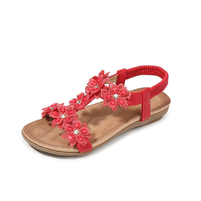 Sandalen für Damen in großen Größen mit Blumenmuster