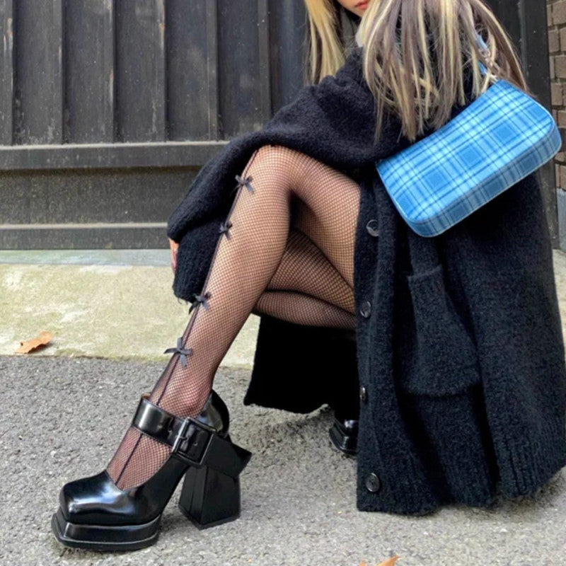 Damen High Heels mit Retro-Design und eckiger Spitze