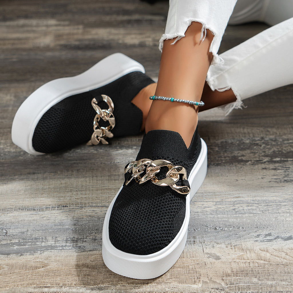 Ketten-Ballerinas Damen Atmungsaktive Mesh-Schuhe