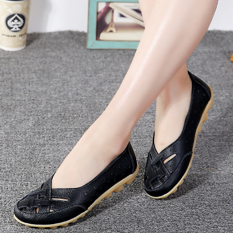 Damen-Loafers mit flacher Sohle – Sommer-Pumps im Mokassin-Stil