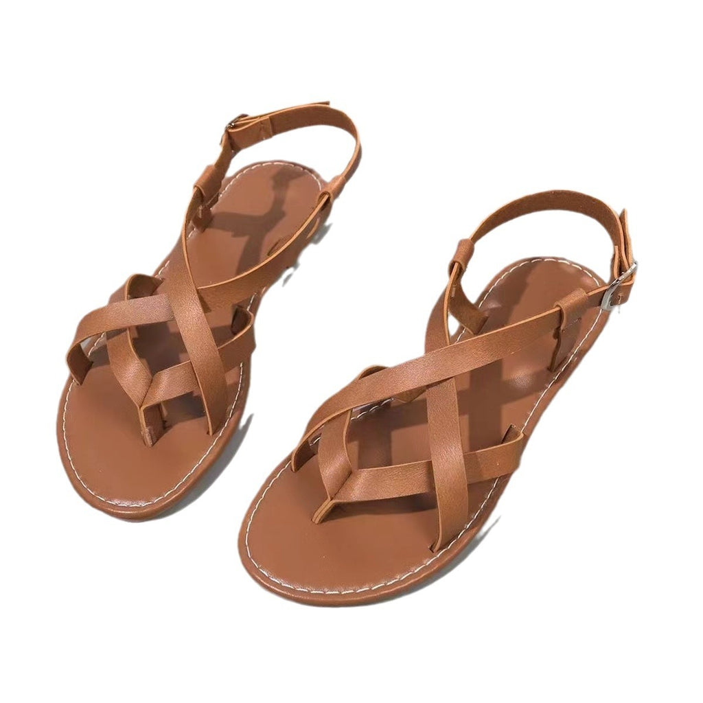 Damen-Sandalen mit offener Spitze und Schnalle