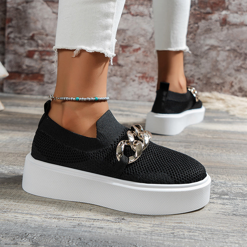 Ketten-Ballerinas Damen Atmungsaktive Mesh-Schuhe
