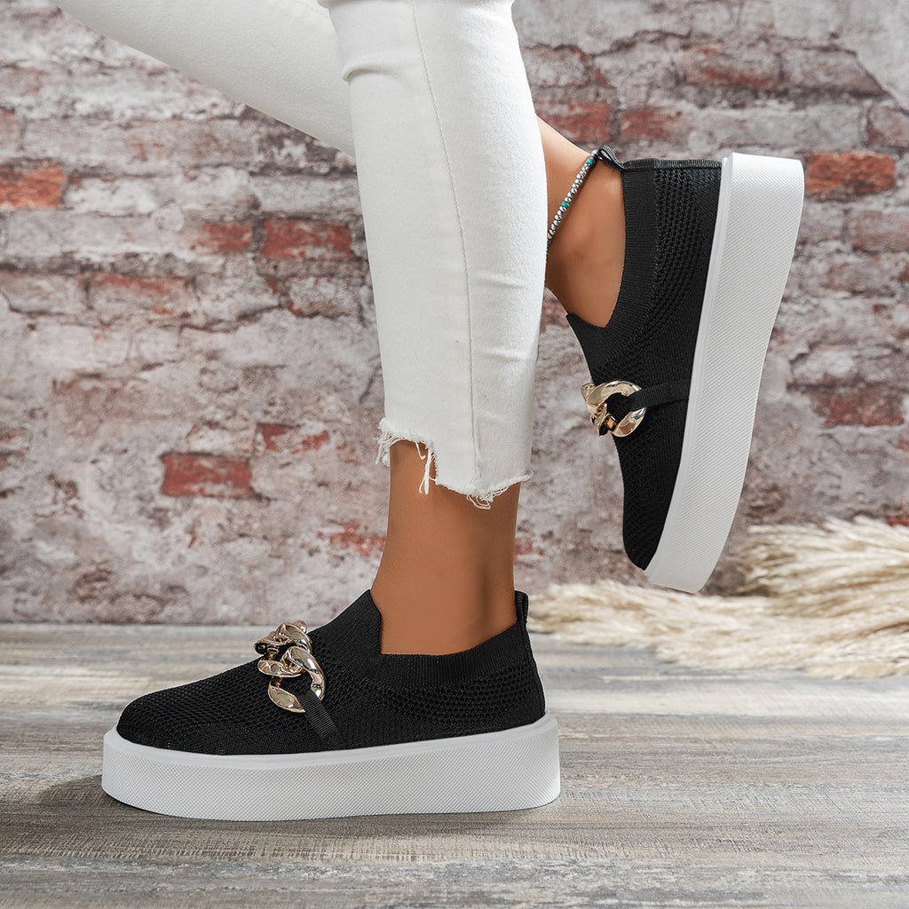 Ketten-Ballerinas Damen Atmungsaktive Mesh-Schuhe