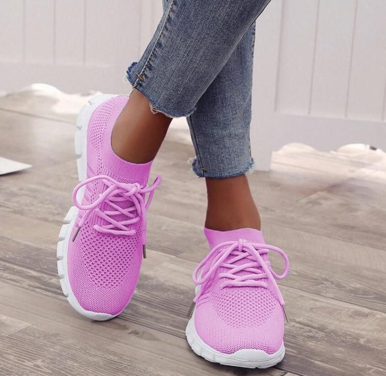 Damen-Sneaker, atmungsaktiv, Plateau