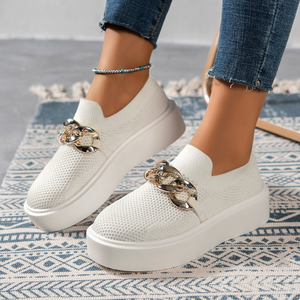 Ketten-Ballerinas Damen Atmungsaktive Mesh-Schuhe