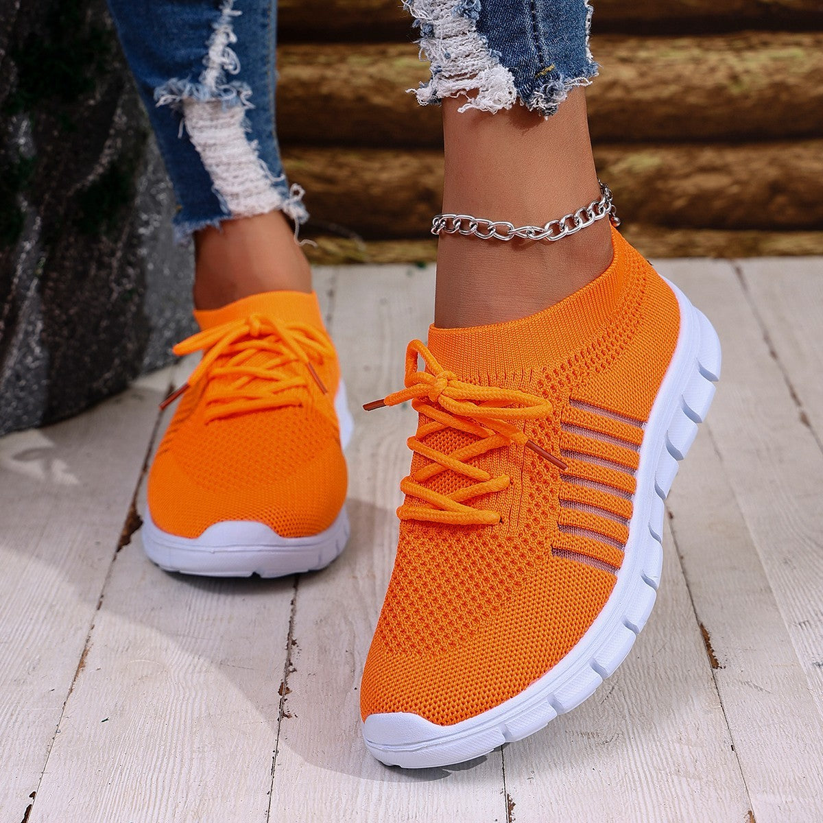 Damen-Sneaker, atmungsaktiv, Plateau